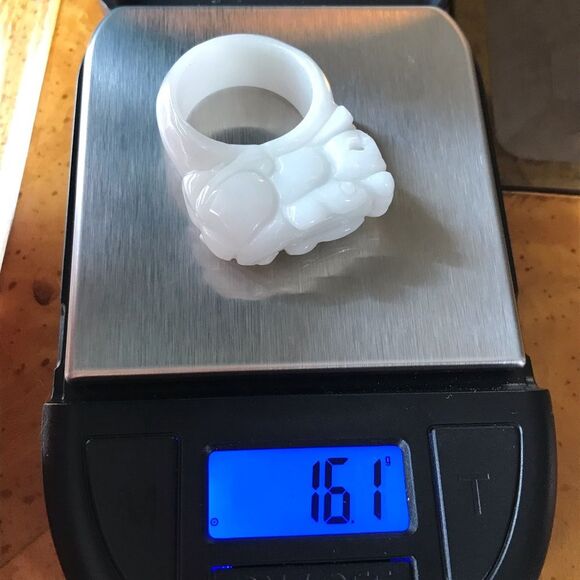 Natural Jade Dragon Ring Discounted Size 8 - Picture 8 of 10